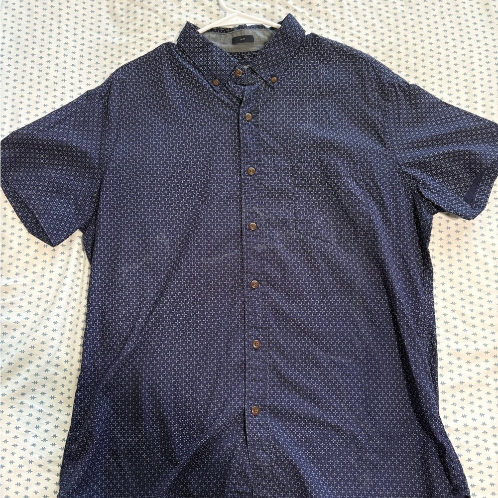 Men's Navy Blue Patterned Shirt